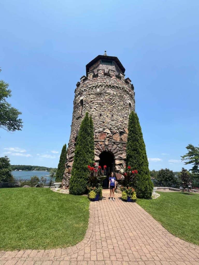 Stone turret building at Boldt Castle on Heart Island in Thousand Islands